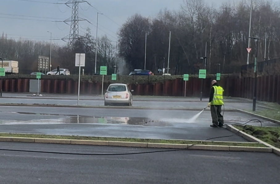 Jet Washing a car park by Polarblast Jet Washing a car park by Polarblast
